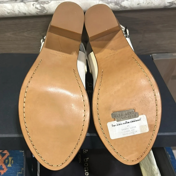 Rag & Bone Women Off White Leather Open Toe Chunky Heel Wyatt Sandal 10.5/41 NIB - Picture 8 of 12
